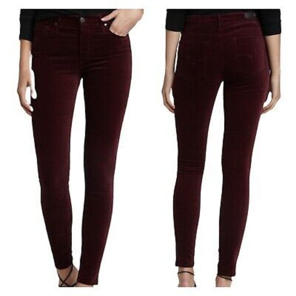 Womens Velvet Stretch Jeans/Pants sz W28 L32 - Wine - Picture 1 of 11